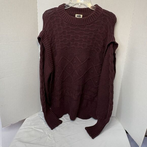 a.n.a Sweaters - A.N.A Sweater Women's L Burnished Burgundy Long Sleeve Crew Neck